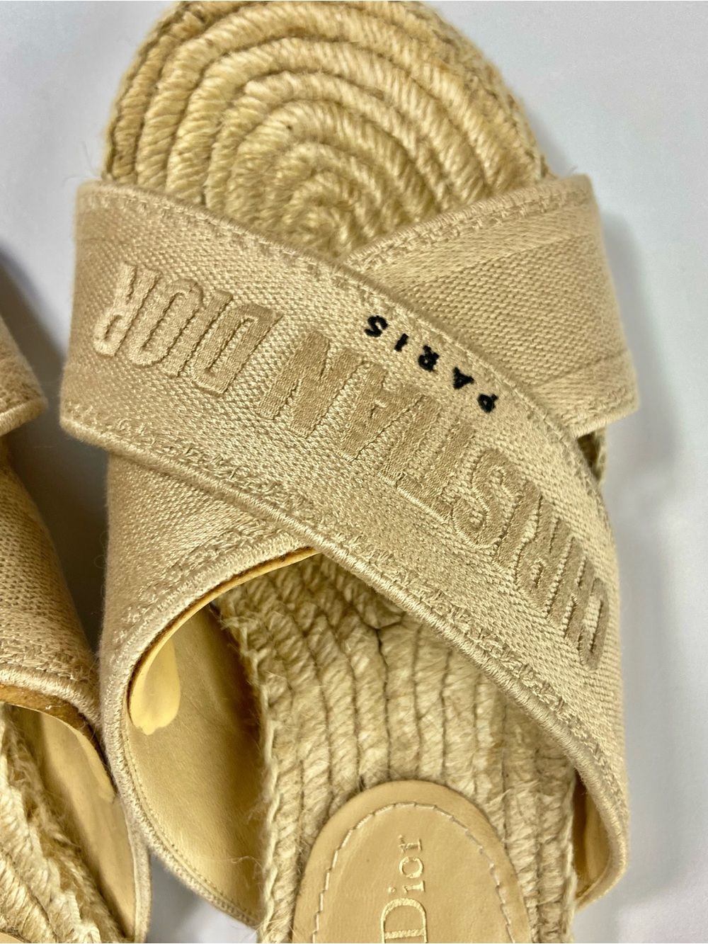 Christian Dior Granville Espadrille Slides Sandals Slides Natural 37.5/7.5 [CH] - Picture 7 of 15